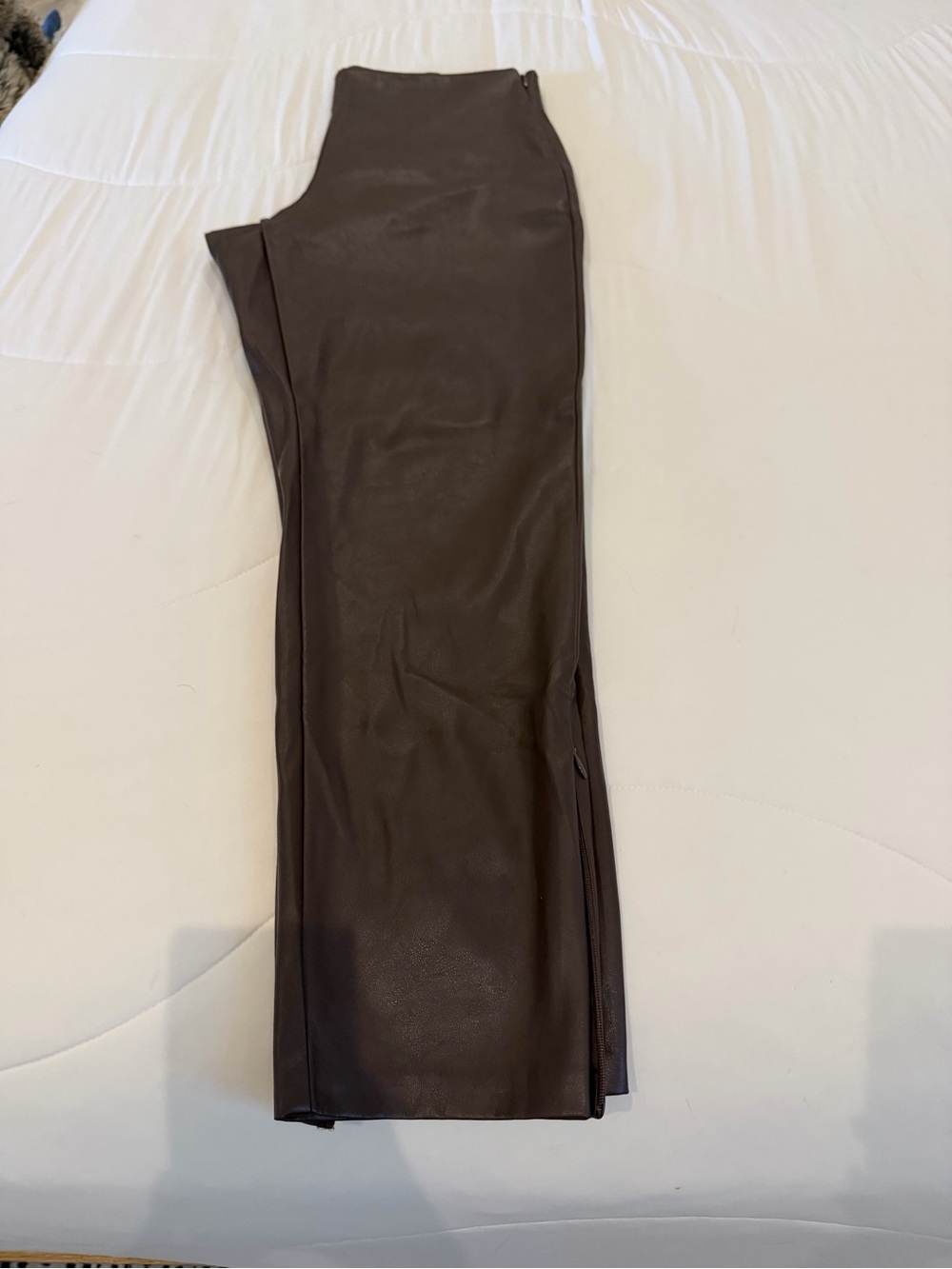 Women's Brown Faux Leather Pants